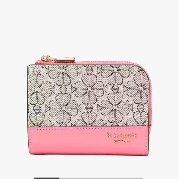 kate spade Handbags - Kate Spade New York Devin Spade Flower Coated Canvas Small Compact Wallet Ruby